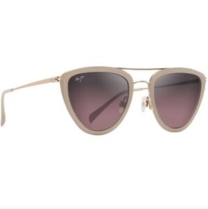 NWT Maui Jim Hunakai Milky Almond Rose Gold Sunglasses MJ331